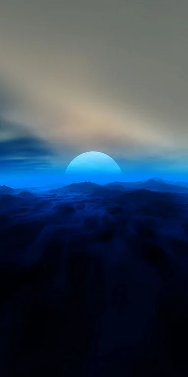 Blue aesthetic Sun set wallpaper