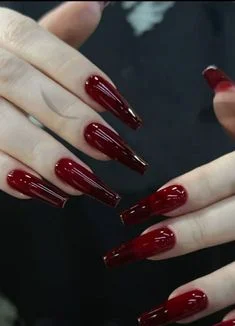 big nails red aesthetic